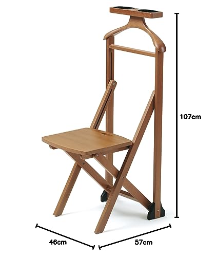 Arredamenti Italia 2007 DUKA coat rack with chair for bedroom, made of wood - Lockable - Cherry wood finish Ar-It the heart of wood.