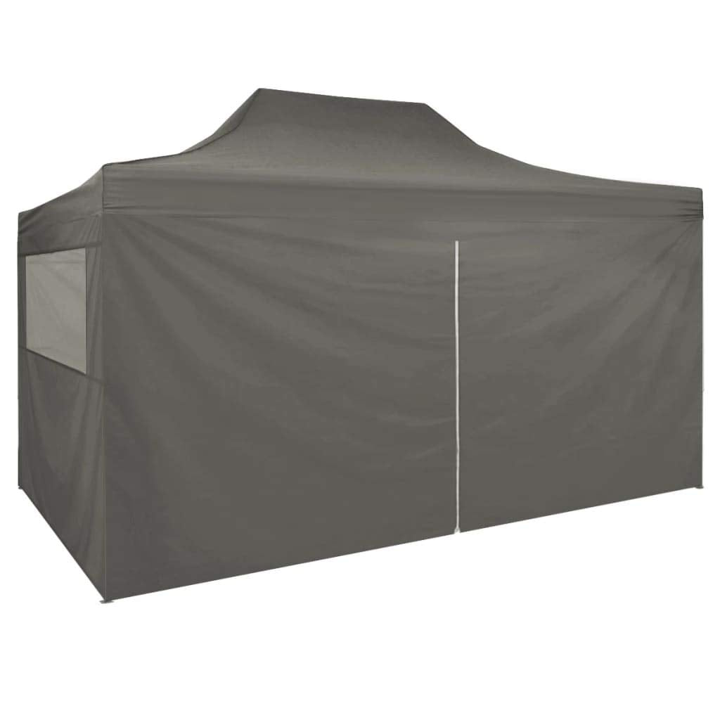 Festnight Pop-Up Canopy with 4 Sidewalls | Party Tent | Garden Tent | Garden Pavilion | Event Tent | Event Pavilion | Anthracite Oxford 3 x 4.5 m