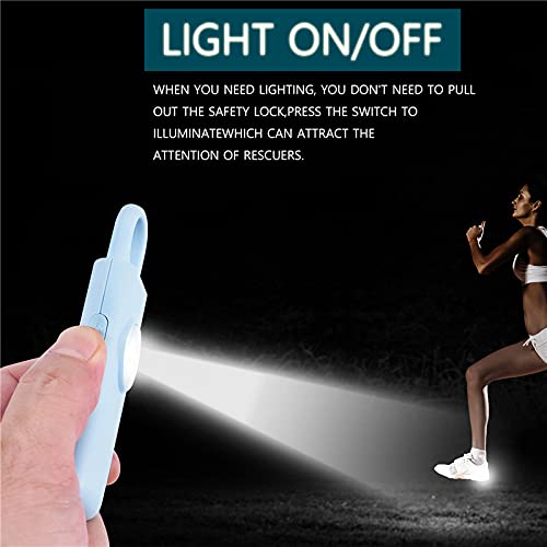 The original personal alarm for women, keychain with alarm, rechargeable, 135 dB siren, strobe light, SOS LED light. Helps seniors and children in emergencies. (Aqua)