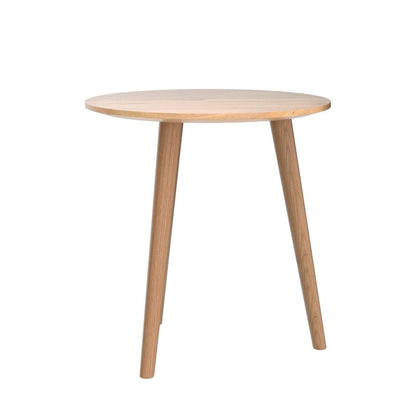 Gozos Oviedo Round Coffee Table, Stylish solid beech wood side table with easy assembly - Solid living room table - Vintage sofa table Ø 40 cm.