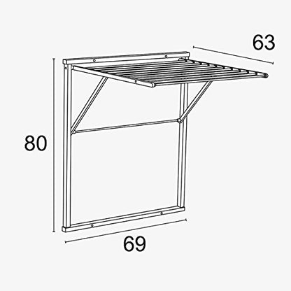 Arredamenti Italia wall clothes stand, 604 Kledy wall, wood - foldable - 6.5 mt line - color: cherry wood
