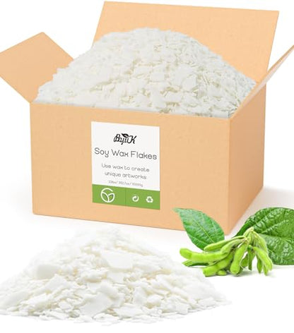 Soy wax flakes for candles 10kg, BOYUJK Premium Natural Candle Wax, 100% soy wax for candle making from organic farming, no additives, safe and pure.