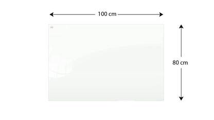 ALLboards Glassboard Magnetic White 100x80cm, Frameless, Glass Writing Board, Magnetic Board, Tempered Glass