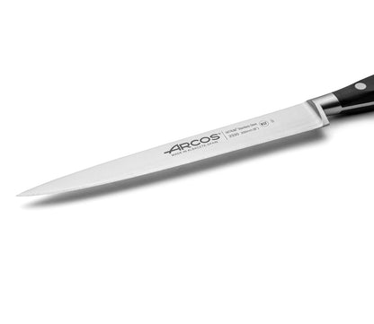 Arcos filleting knife with Nitrum stainless steel blade 200 mm - sharp knife for meat and fish - ergonomic handle made of polyoxymethylene (POM) - black, Riviera series
