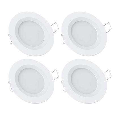 acegoo 12V Recessed LED Lights Flat 4 Pack Recessed Spots Warm White 3W RV Spots Dimmable Downlights Recessed Light for RV Camper Boat Furniture Yacht 3200K White