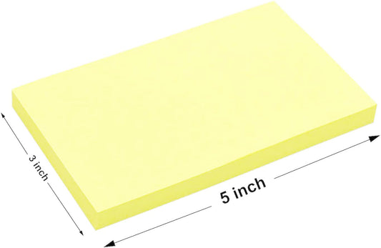 24 Blocks 76 x 127 mm Classics Yellow Sticky Notes, self-adhesive note pads Sticky Notes Office Notes, 80 sheets per pad.