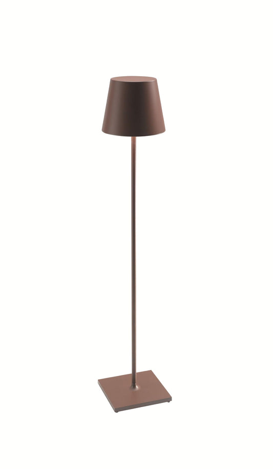Saffron, Poldina XXL Lamp, Wireless, Rechargeable Floor Lamp with Touch Control, Suitable for Living Room and Outdoor use, Dimmer, 2700-3000 K, Adjustable Height 69-150 cm, Corten Color
