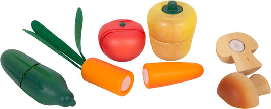 Small Foot cutting set vegetables "fresh" made of wood, food for children's kitchen, role play toy for ages 2 and up, 12329