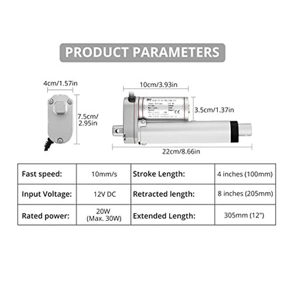 Justech Linear Motor Linear Drive 12V Spindle Drive Actuator Adjusting Drive Gate Opener Linear Actuator Motor