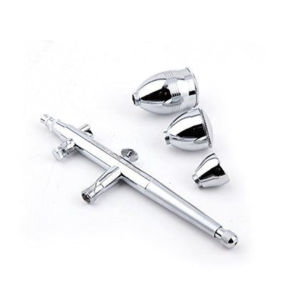 Fengda Airbrush Double Action Gun Airbrush Set FE-186K with front Micro Air adjustment knob and 3 different cup and nozzle sizes for painting, cake decorating, tattooing, model art.