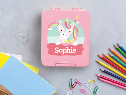 Well-labeled - Personalized lunch box with name - Microwave and dishwasher safe. Perfect for kids. Design of your choice. Color: Red