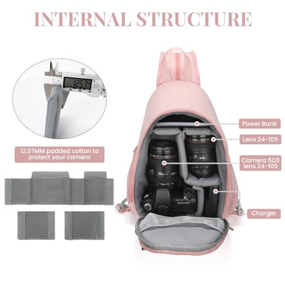 BAIGIO Multifunctional Camera Backpack DSLR Camera Bag Photo Backpack Chest Bag Water Resistant Camera Bag Camera Case for Sony Canon Lens SLR Camera.