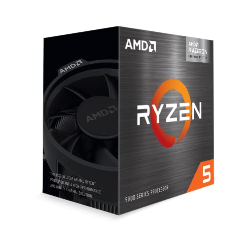 AMD Ryzen 5 5600G processor (integrated Radeon graphics, 6 cores/12 threads, 65W TDP, AM4 socket, 19MB cache, Up to 4.4 GHz max boost, wraith stealth cooler)