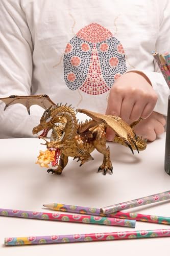 Papo 38938 Two-Headed Dragon, toy, gold, unisex kids, medium.