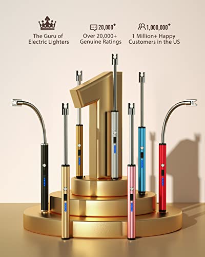 RONXS Arc Lighter, Electric Lighter with Extended Neck, Safety Lock - Candle Gadgets, Type C Rechargeable Plasma Candle Lighter for Kitchen Stove Camping, Fireworks Fireplace