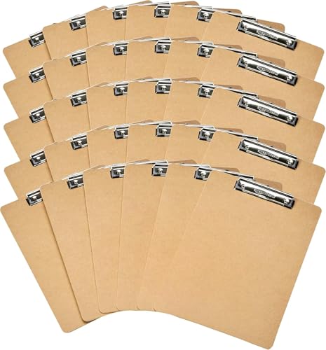 Amazon Basics - Hardboard Clipboard - 30-Pack, Brown