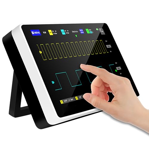 SURLABA Digital Tablet Oscilloscope, Touchscreen oscilloscope 100MHz bandwidth with 2 channels, 1GSa/s sampling rate, 240kbit storage depth, trigger mode Auto/Normal/Single for DIY, home use.