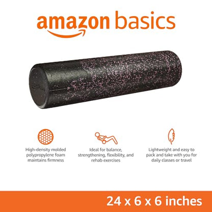 Amazon Basics - High-Density Foam Fitness Roller, Round, 60 cm, Purple Speckled