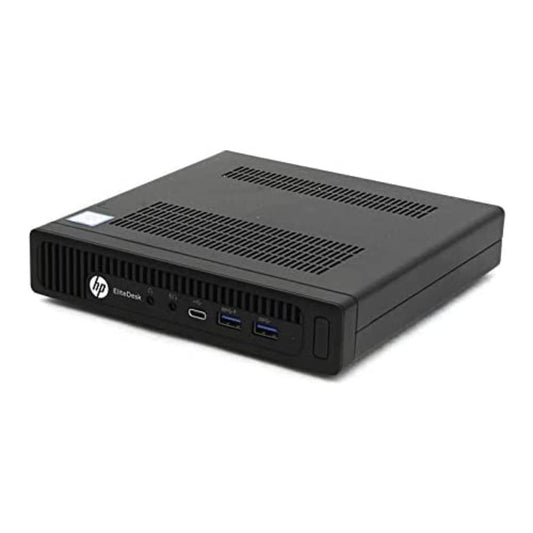HP EliteDesk 800 G2 Desktop Mini USDT with Intel Quad Core i5, 256GB SSD, 8GB RAM, Windows 10 Pro MAR. Ultra slim desktop computer mini PC, refurbished.