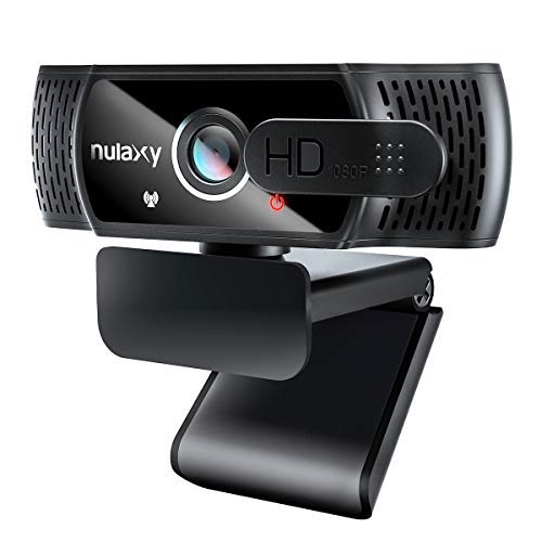 Nulaxy C900 Webcam with Built-in Microphone, FHD 1080P Webcam with Cover, USB Plug & Play, Laptop PC Camera for Video Streaming, Conference, Gaming, Compatible with Windows, Linux, Android