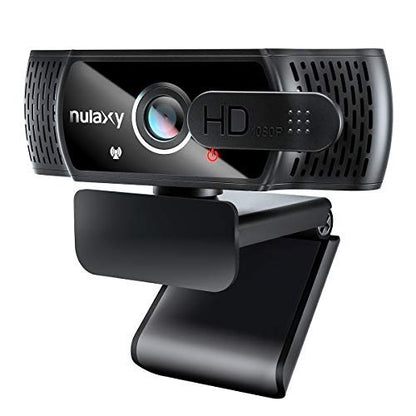 Nulaxy C900 Webcam with Built-in Microphone, FHD 1080P Webcam with Cover, USB Plug & Play, Laptop PC Camera for Video Streaming, Conference, Gaming, Compatible with Windows, Linux, Android