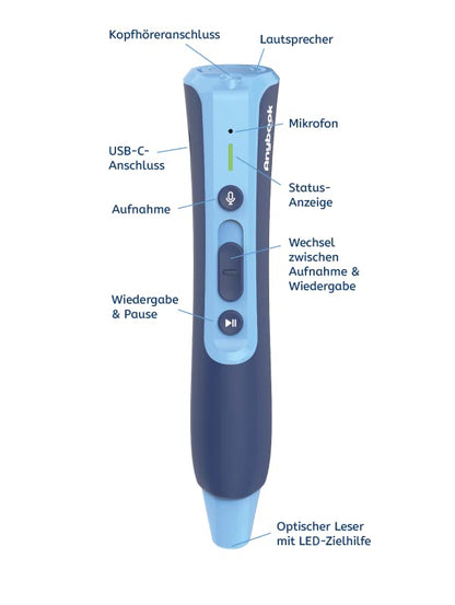ANYBOOK PRO M700 - the flexible reading pen | Reading & writing support | Language support | Dyslexia | ESL | with recording function, stickers and many free learning materials to download.