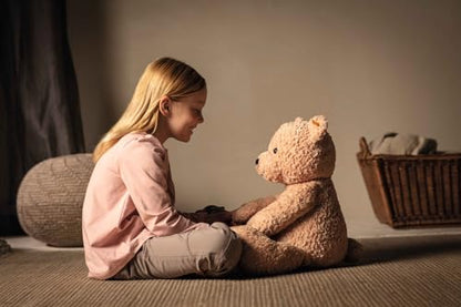 Steiff cuddly toy Jimmy teddy bear, cute plush toy for children, boys & girls, friends, stuffed animal 55 cm, light brown, 067181