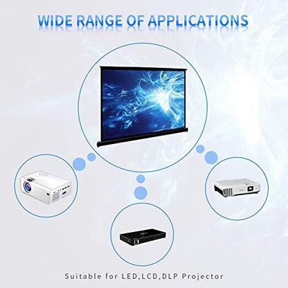 Portable projector screen 40-inch 4:3, self-standing high-resolution small projector screen. Floor-standing projection screen for home theater school.