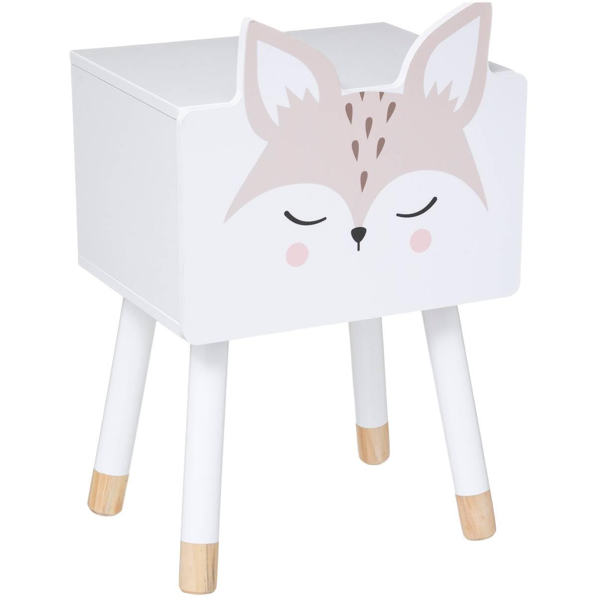 Atmosphera - Children's bedside table Fox - white - wood - Multicolor
