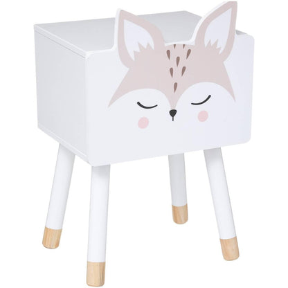 Atmosphera - Children's bedside table Fox - white - wood - Multicolor