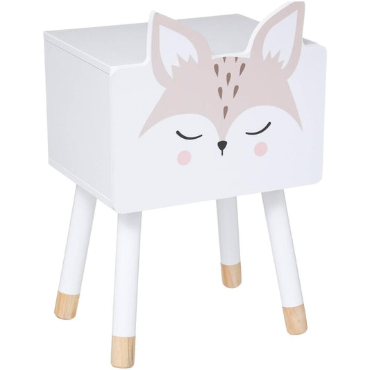 Atmosphera - Children's bedside table Fox - white - wood - Multicolor