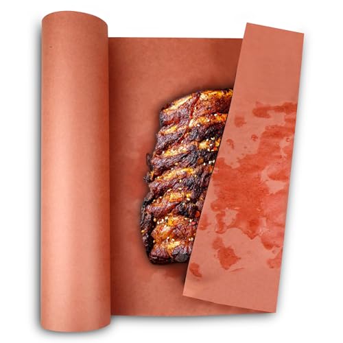 Acasimo Pink Butcher Paper 25m, 53m Roll BBQ Kraft Paper Width 61cm, 46.5cm Food Grade Packaging Perfect for smoked brisket on the grill (60cmx53m)