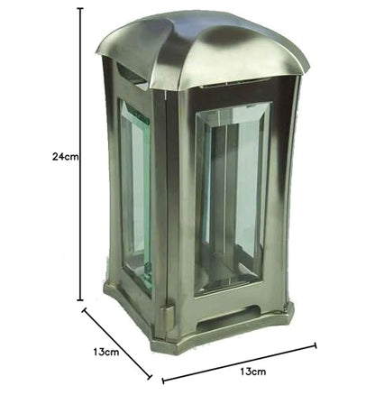 designgrave AEL5AGB1Gnei tomb lamp Venice made of stainless steel, silver, 13 x 13 x 24 cm
