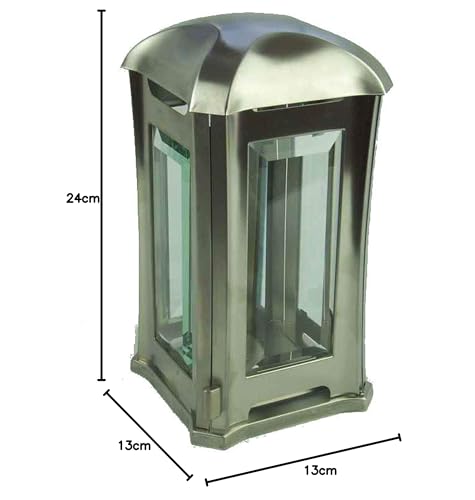 designgrave AEL5AGB1Gnei tomb lamp Venice made of stainless steel, silver, 13 x 13 x 24 cm