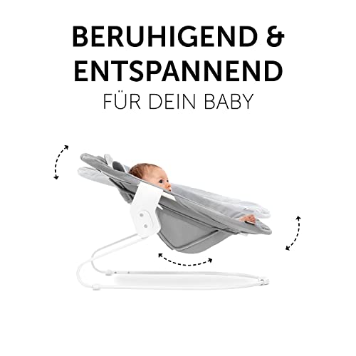 Hauck 2in1 Baby Bouncer & Newborn Set for Alpha+ & Beta+ Wood Highchairs. Alpha Bouncer 2in1, for babies from birth up to 9 kg, with 3-point hip belt, head pillow, and rocking frame (Pastel Bear Light Grey).
