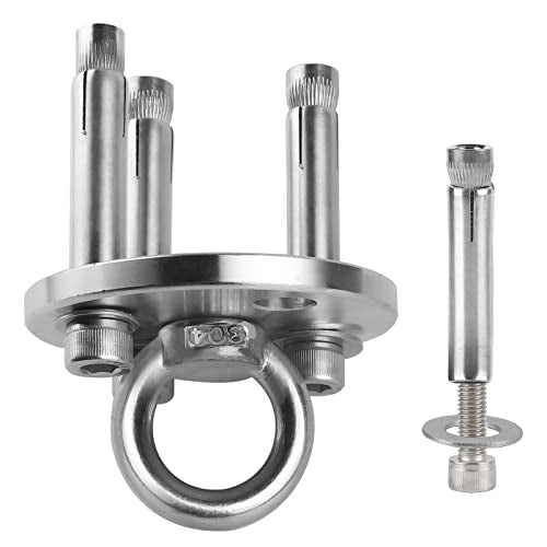 SWAWIS Heavy Duty Ceiling Hook for Hanging Chairs, Swivel Hook for 360° Rotation with a Weight Capacity of up to 500kg. Made of 304 Stainless Steel, suitable for wooden beams, punching bag mounts, and hammocks.