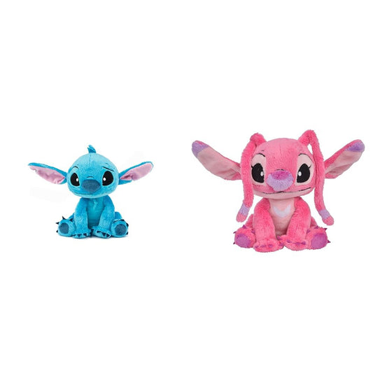 Simba 6315876953NPB - Disney Lilo and Stitch, plush toy 25cm & 6315876954NPB - Disney Lilo and Stitch plush figure, 25cm, Angel, cuddly toy, suitable from the first months of life.