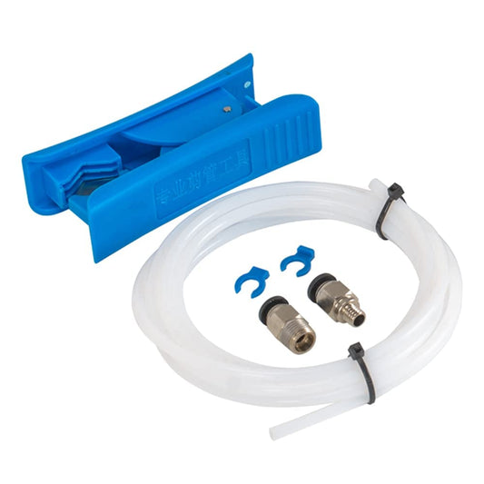 6 pieces of 4mm x 2m PTFE hose set, 1 1.75mm PTFE hose + 1 hose cutter + 2 PTFE Teflon tube clamps + 2 PC4-M6 PC4-M10 pneumatic connectors 3D Printer Accessories.