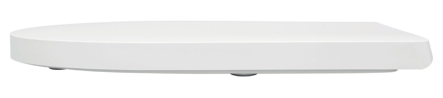 aquaSu® toilet seat with automatic closing mechanism Cubeno in D-shape, white, antibacterial Duroplast toilet seat removable, toilet seat with stainless steel hinges, toilet lid sandwich shape overlapping, 40330 6