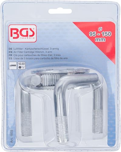 BGS 1032 | Air filter - Cartridge wrench, 3-armed | for cartridges Ø 95 - 150 mm, White