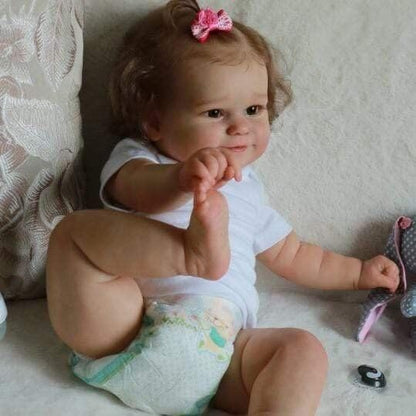 Anano Reborn full silicone baby doll lifelike girl 50CM baby dolls like a real baby doll girl Maddie, waterproof full body silicone soft newborn reborn babies.
