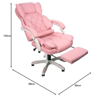 TRISENS Desk Chair Design Office Chair TV Office Chair Executive Chair Relax & Home Office, Color: Pink