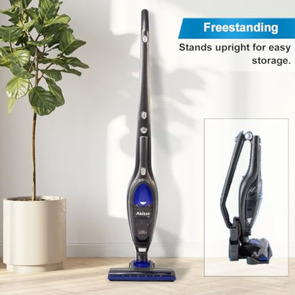 Akita's cordless 3in1 handheld and vertical vacuum cleaner 22.2V 150W rechargeable lithium battery for floors, carpets, pet hair. (AKU10)