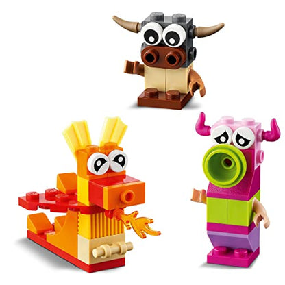 LEGO Classic Creative Space Planets & Classic Creative Monster Creative Set Bricks, box with building blocks for kids aged 4+, construction toy 11017