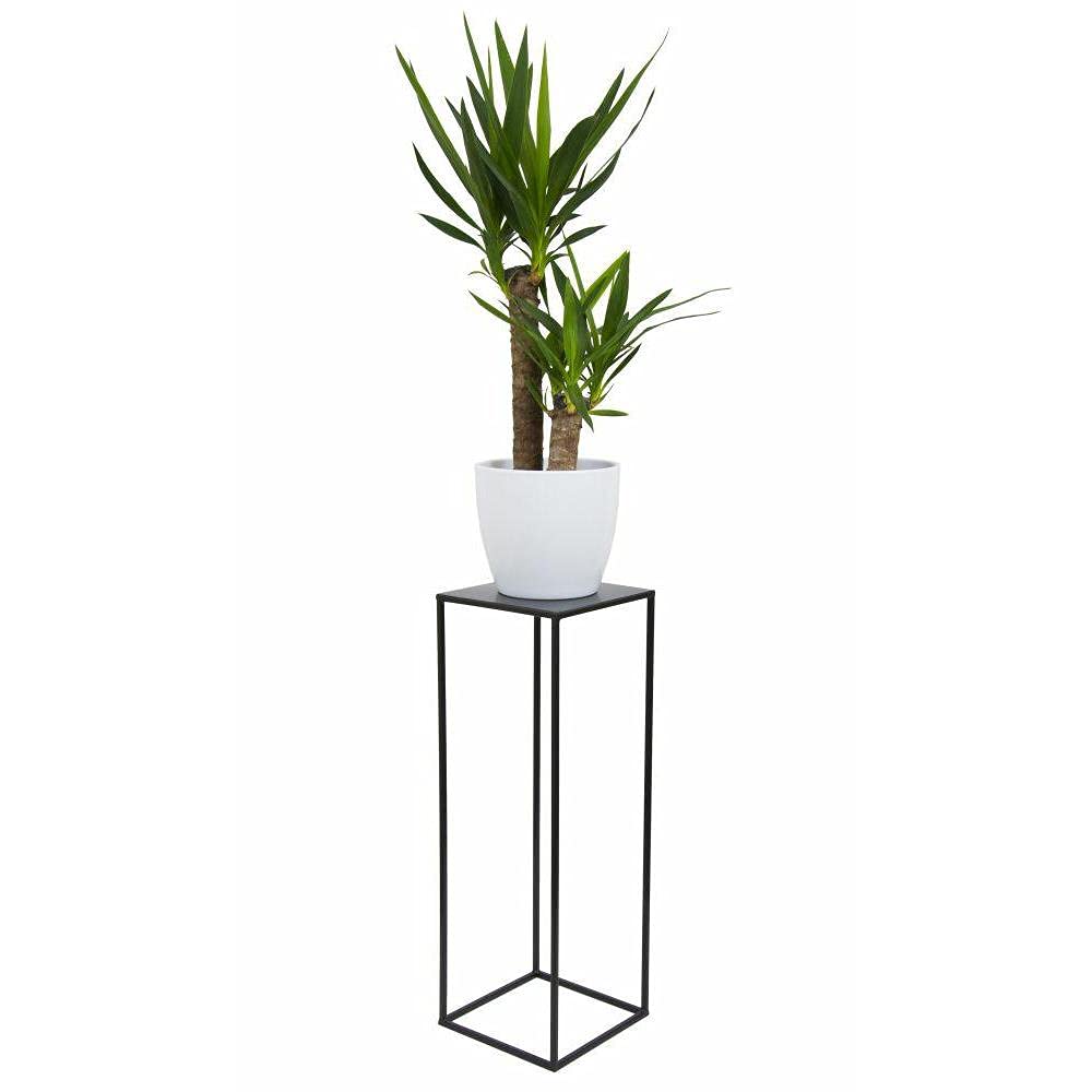 HowHomely Flower Stand Metal Black 70 cm High - Solid and Sturdy Metal Flower Stand - Plant stand for decoration in living room, bedroom, or office.