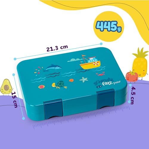 Chomp Chomp Junior lunch box for kids with compartments, colorful, divided & leak-proof, BPA-free lunchbox for daycare, bento box, safe snack box