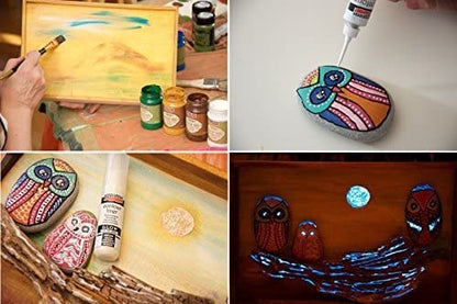 Zita's Creative Acrylic Paint Set 8x30ml - Glow in The Dark, Fluorescent Paint, Craft Paint, Acrylic Paint