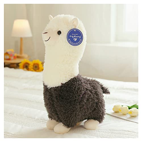 Alpaca plush toy, standing alpaca stuffed animal, cuddly alpaca, llama plushie gift for kids girls boys (.45cm, brown)
