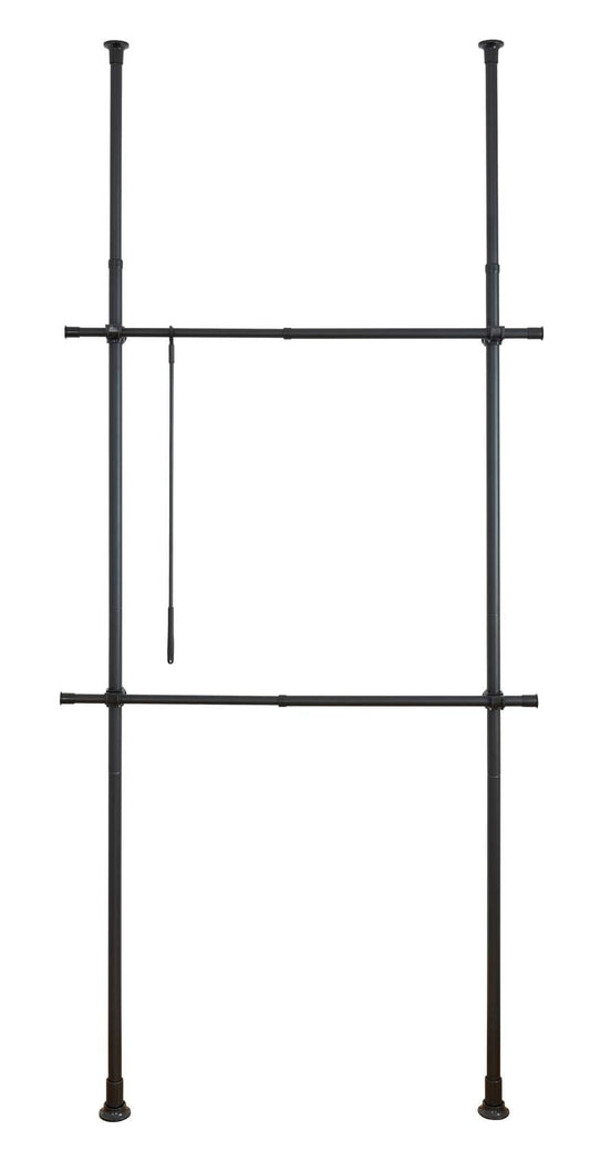 The WENKO Telescopic Wardrobe System Hercules Basic in Black.
