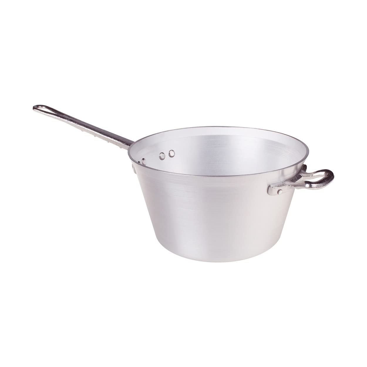 Agnelli Pots Polenta pot, made of aluminum, with stainless steel handle and grip, Silver 24 cm Silver/black